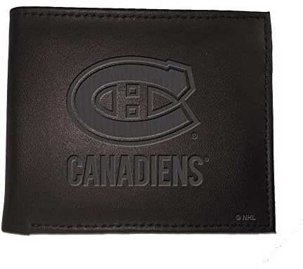 קבוצת ספורט אמריקה NHL מונטריאול ארנק שחור קנדינס | דו-קיפול | לוגו חותם מורשה רשמית | עשוי עור